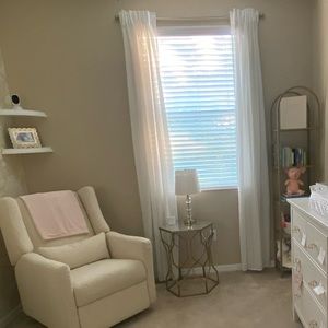 Sheer white 98” curtains (2 panel set)